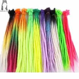 Human Hair Bulks Desire for Hair 5 Stück Ombre handgemachte Dreadlocks Haarverlängerungen synthetische Hip-Hop-Stil Häkelzöpfe Haar rosa Farbe 230904