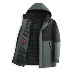 Men's Jackets Mantel musim dingin 2023 jaket katun tebal pria topi dapat dilepas berwarna panjang menengah dengan desain hangat dan tahan angin 230904