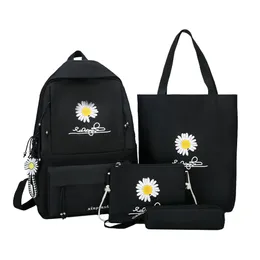 Rucksäcke 4 teile/satz Frauen Schule Schulranzen Daisy Leinwand Für Jugendliche Mädchen Student College Bücher Tasche Jungen Satchel Bolsas Mochilas 230904