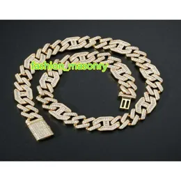 Yeni Moda Tasarımı 15mm Prong Kübik Zirkonya Küba Bağlantı Zinciri Suçlu Kolye Bling Men039s Hip Hop Buzlu CZ Rapçi Zincirleri J8256590