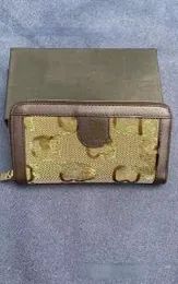 Enkla kvinnors långa en-pull plånbok retro stor etikett tryckt koppling multikort-slot korthållare utrikeshandel grossist