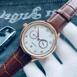 Top Fashion Glass Automatic Watch Sapphire 43mm Mechanical مع Movement Calfskin Men's Watch Gold Edpap
