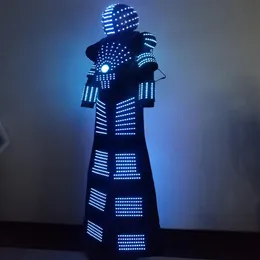 DULE SIDE LED Robot Costume David Guetta LED Robot Suit upplyst Kryoman Robot Storlek Färg Anpassad259s