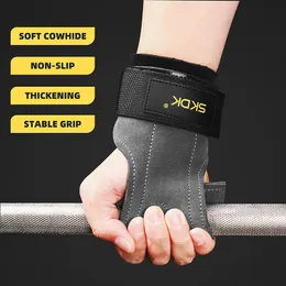 Sporthandskar SKDK Gym Grips Palm Guards Cowhide Palm Protector Viktlyftande Gymnastik Träningshandskar Grips Fitness Training Equipment 230904
