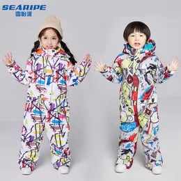 Conjunto de trajes de esqui Ski anak anak pakaian olahraga Snowboard kerja tahan angin dan air hangat anak laki laki perempuan luar ruangan 230905