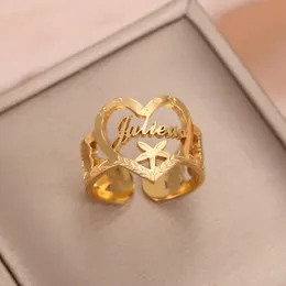 زفاف خواتم الزفاف ناما pribadi cincin nama kustom cincin dengan hati 18k sepuh emas baja tahan karat cinin papan nama untuk wanita hadiah hari ibu 230904