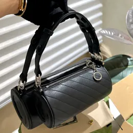 Bolso de diseñador para mujer, bolso cilíndrico, bolso de hombro, nuevo, todo en uno, bolso de cuero informal a la moda