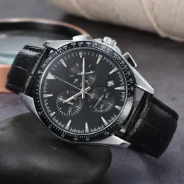 Relojes de alta calidad de diseñador superior 2023 Nuevo Rad0 Seis agujas Reloj de pulsera de cuarzo Esfera negra Multifuncional Moda Negocios Deportes Calendario Correa de cuero Reloj para hombres