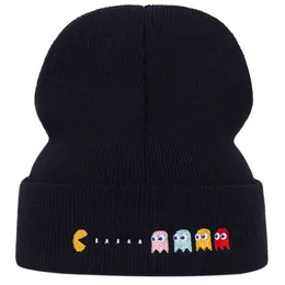 Czapki czapki/czaszki Modna czapka czapka czapka osobowość haft ciepłe zimowe unisex dzianinowe czapki animacja ski gorros czapki hip hopie czapki 230905