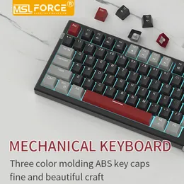 Keyboards Keyboard Mekanikal berkabel papan ketik Gaming Backlit Ultra ramping USB dengan sakelar merah 98 tombol untuk Windows Mac linux OS 230905