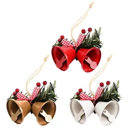 Decorações de Natal 1 pc Árvore Sinos Mini Pendurado Ornamentos Bell Criativo Decorativo Metal Xmas Pingente para Casa 230905