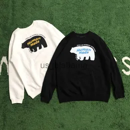 Мужские толстовки толстовок 666 уличная одежда Harajuku Nigo Made Made Fashion Polar Bear Cartoon Patter