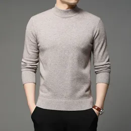 Men's Sweaters Sweater Pullover Turtleneck Pria Baru Musim Gugur dan Dingin Mode Warna Solid Kaus Bottoming Tebal dan Hangat Pakaian Merek Pria 230905