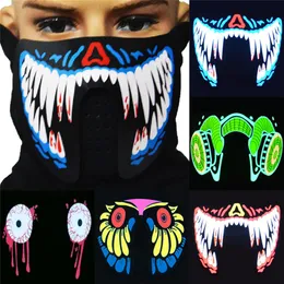 1PCS Fashion Cool LED Luminous Flashing Half Face Mask Party Maski Light Up Dance Cosplay Waterproof K5818265K