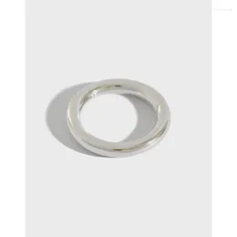 Pierścienie klastra 3,5 mm Autentyczny S990 Srebrny srebrny biżuteria Wysoka polerowana grubość pierścienia koła Wygodna jakość C-HJZ539