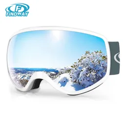 Skidglasögon Findway Kids Justerbar Antifog UV -skydd för 310 år gamla pojkar flickor Skidåkning Snowboard Sports 230904