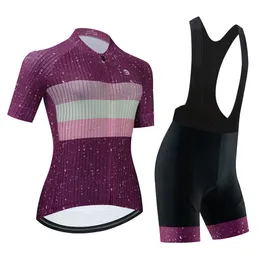 サイクリングジャージーセットBersepeda Lengan Pendek Team Pro Wanita Pakaian Sepeda Jalanan Set Musim Panas Maillot De Ciclismo Mujer Verano Congunto Ropa Bersepa 230905