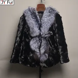 Womens Fur Faux Luxury Ladies Autumn Winter äkta stickade Mink Shawls Collar Women Pashmina Wraps Bridal Cape Coat Jacket 230904