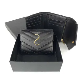 Plånböcker Klassiska Cassandre Leather Caviar Coin Purses Womens Luxury Designer Wallet Mens Zip Keypouch Cardholder Keyholder Small Purse Card Holder Holder