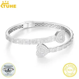 Bangle Gelang Manset Mewah Hati sederhana 925 Perak Untuk Wanita Perhiasan Hip Hop 230904