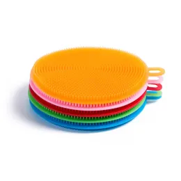 Simple Silicone Dish Bowl Cleaning Brushes Multifunction 5 colors Scouring Pad Pot Pan Wash Brushes Cleaner Kitchen Dish Washing Tool DBC