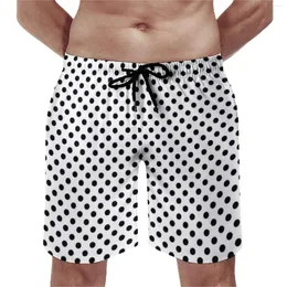 Men's Shorts Black Polka Dots Board Summer Dot Circles Art Casual Beach Short Pants Men Sports Quick Dry Pattern Swimming Trunks