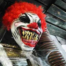 Party Masks Men's Scary Clown Masks Evil Joker Horror Latex Mask Halloween Fancy Dress Party Latex Props Clothing Headgear T230905