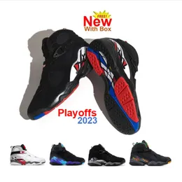 Playofflar 8s Basketbol Ayakkabıları 2024 Paprika 8 Sevgililer Günü Kırmızı Aqua Chrome Mens Açık Mekan Geri Sayım Paketi Kutu Eğitmenleri Spor Sabaharları