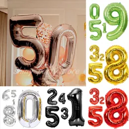 Inne imprezy imprezowe zaopatrzenia w 40 cali Różowe Złoto Liczba balonów rocznica Dekoracja ślubna cyfrowa folia balony nadmuchiwane helem hurtowa zabawka 230905