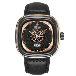 Бренд KADEMAN, модные крутые мужские часы с большим циферблатом, квадратные кварцевые часы, календарь, точное время путешествия, щедрые мужские наручные часы258t
