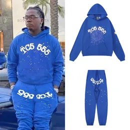 Mens Tracksuits sp5der Youngthug Pink Hoodie Web Womens Loose Forting Hip Hop Tracksuits