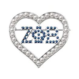 Pins Brooches Fashion Metal White Blue Crystal Greek Letter Hat 1920 Zeta Phi Beta Brooch Sorority Society Zob Symbol Pin Jewelry For Oti9I