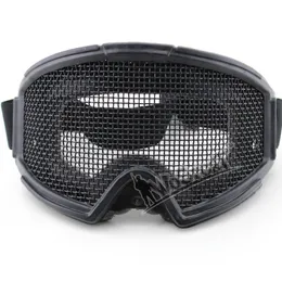 Tactical Sunglasses High Quality Hunting Tactical Paintball Goggles Eyewear Steel Wire Mesh Net Glasses Shock Resistance Eye Game Protector 230905