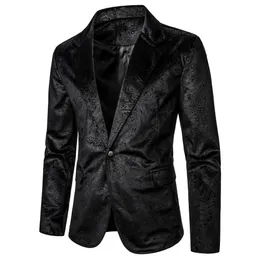 Mens Ternos Blazers Blazer Textura de Grão Modelado Bolso SingleButton Casual Night Club Bar Stage Casamento Conferência Jantar Desgaste 230904