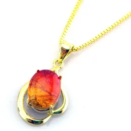 Zilveren hanger Fire Ammolite ketting natuursteen hanger nieuwste ontwerp sieraden voor vrouwen