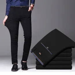 Men's Jeans Celana Panjang Kasual Bisnis Fashion Musim Semi Gugur Pria Setelan Formal Lurus Elastis Ukuran Besar 28 40 230904