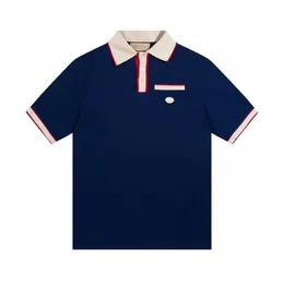 ファッション1：1インターロックgアイコンと豪華なピケmaglietta magliette camisetaヴィンテージ服tシャツティーTシャツ襟メンズデザイナーポロシャツ