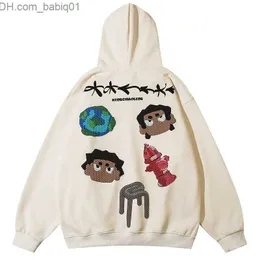 Męskie bluzy bluzy Y2K Bluza Hip Hop Cartoon Anime Print Pullover Bluza 2023 Nowa promo