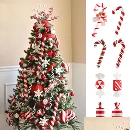 Juldekorationer Big Candy Cane Canes Tree for Home Party Year Xmas Hanging Ornaments 220914 Drop Delivery Garden Festive Supplie Otnxe