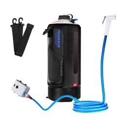 Hydration Gear Camping Shower Bag uppvärmd vikning utomhus badvattenpåse PVC Uppblåsbar Auto Pressure Pump för resevandringsverktyg 230905