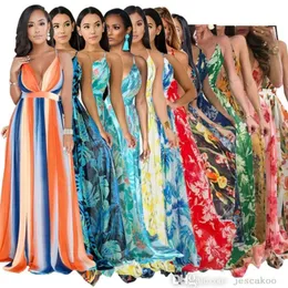 Summer Casual Dress Women Maxi sukienki projektant odzieży seksowna zawiesia głębokie otwartą szyfonową spódnicę