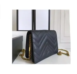 Hihg Luxurys 디자이너 지갑 가방 여성 패션 클래식 웨이브 지갑 체인 어깨 가방 고전 진정한 가죽 핸드백 지갑 luxu1495365