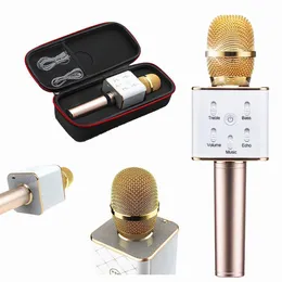 fashion Microphones Q7 Bluetooth Microphone Portable Handheld Wireless KTV Karaoke Player Loudspeaker MIC Factory wholesale with retail packaging