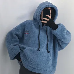 Kadın Hoodies Sweatshirts Kadınlar Kuzu Yün Sahte Twopiece Hooded Örgü Yular Üstler Katlar Bayanlar Kış Sonbahar Sıcak Pullular Y230904