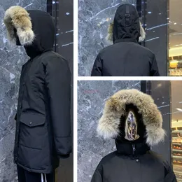 Top quality Women down coat fashion design with real wolf fur Detachable hat Casual Outdoor Feather Thick Hooded Sweater jacket Autumn Winter Section parkas factory
