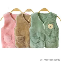 Down Coat New Fleece Vest Kids Waistcoat Girls Double Sided Waistcoat Baby Warm Winter Autumn Sleeveless Jacket Children Vest Coat R230905