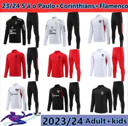 세트 23/24 Sao Paulo Tracksuit 2023 2024 Corinthians Flamenco David Luiz Diego E.Ribeiro Gabi 셔츠 CR 축구 Flamengo 축구 훈련