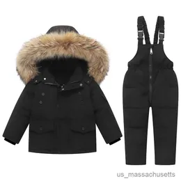 Down Coat Children Clothing Set Baby Winter Warm Down Jackets Boys Thicken Jumpsuit Infant Overalls Girl Clothes Kids R230905