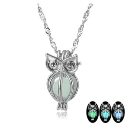 Glow In The Dark Pendant Necklaces Silver Plated Chain Necklaces Charm Glowing Owl Necklace Women Collares Luminous Jewelry