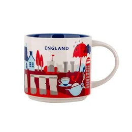 14oz Capacity Ceramic Starbucks City Mug British Cities Coffee Mug Cup with Original Box England City241K